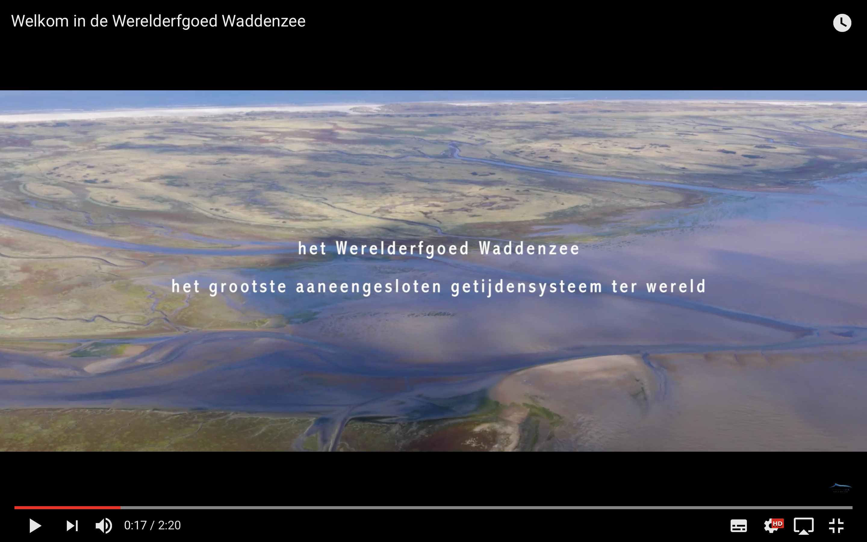 Screenshot Waddenzee Werelderfgoedvideo