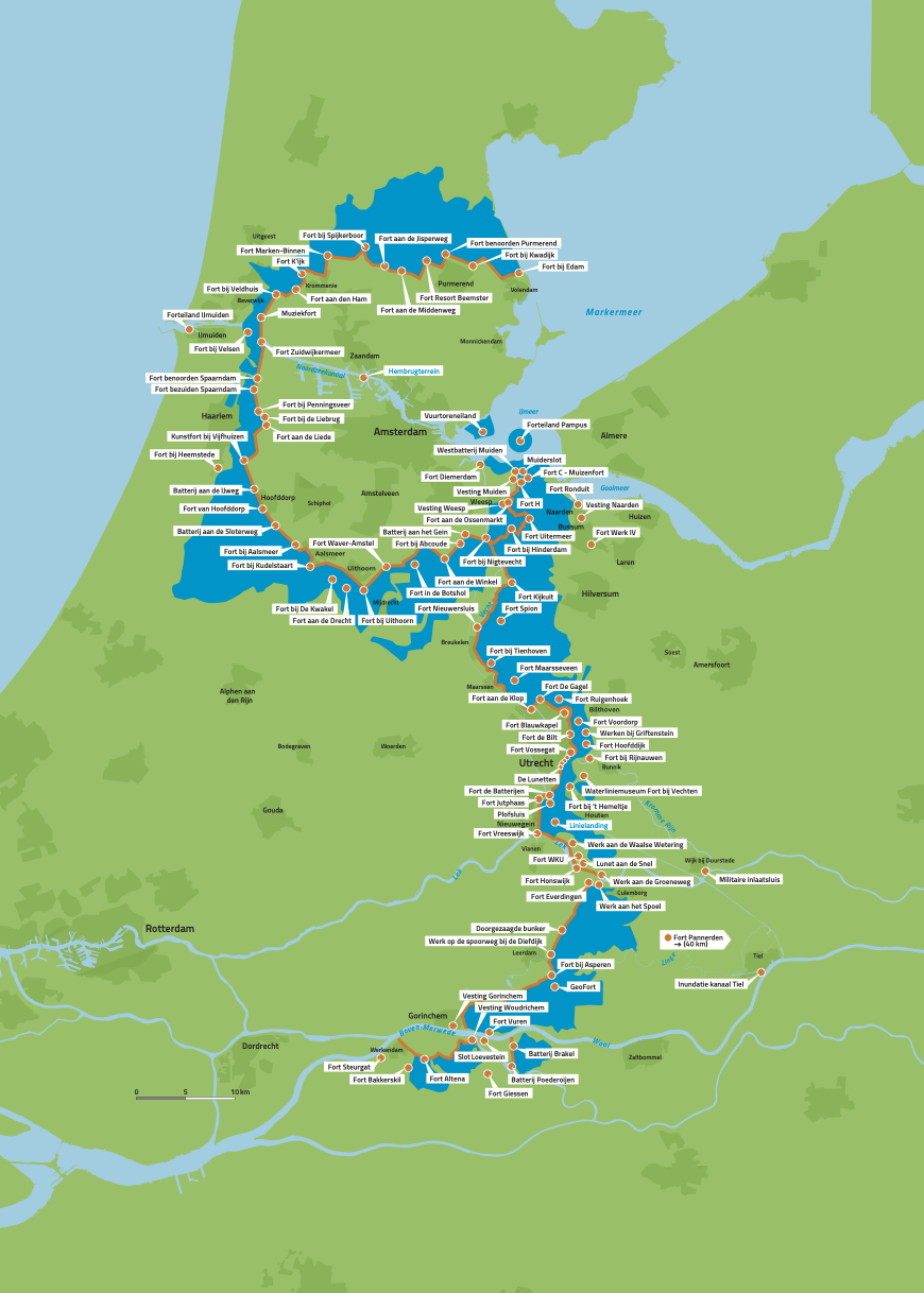 Kaart Hollandse Waterlinies