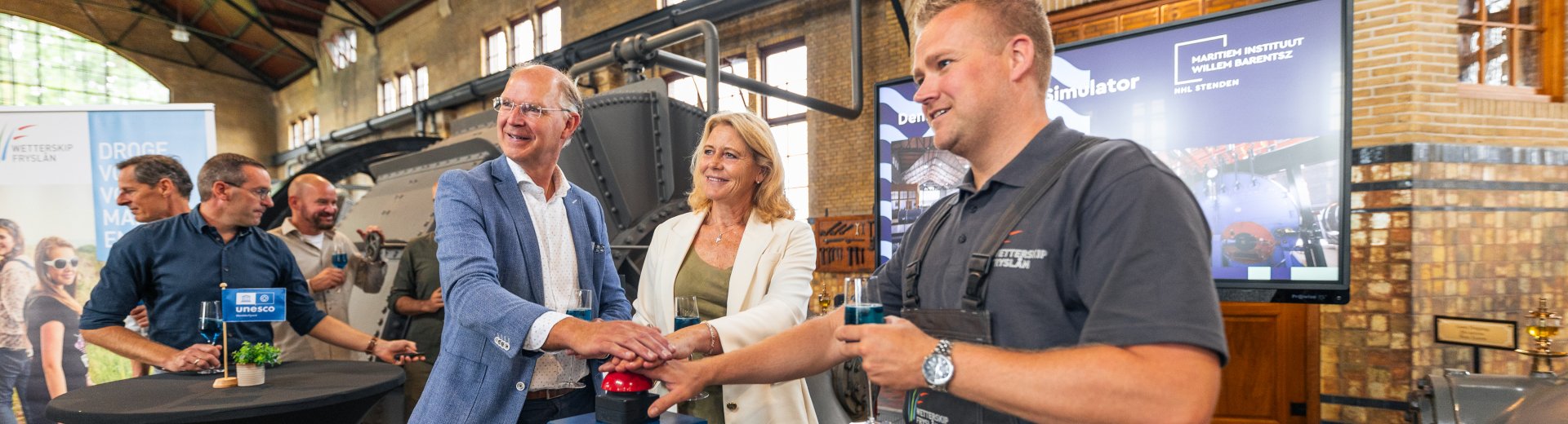 Persmoment simulator Woudagemaal: Fotograaf Niels Remigius