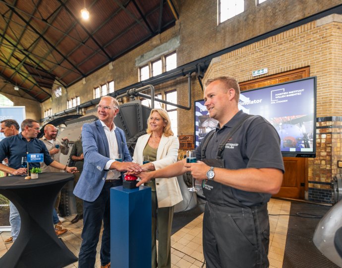 Persmoment simulator Woudagemaal: Fotograaf Niels Remigius